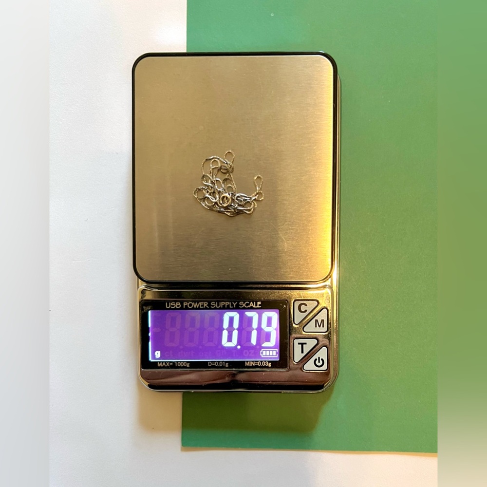 14K White Gold Box Chain Necklace PCI 18.5” 0.79g Dainty Fine - Picture 9 of 9